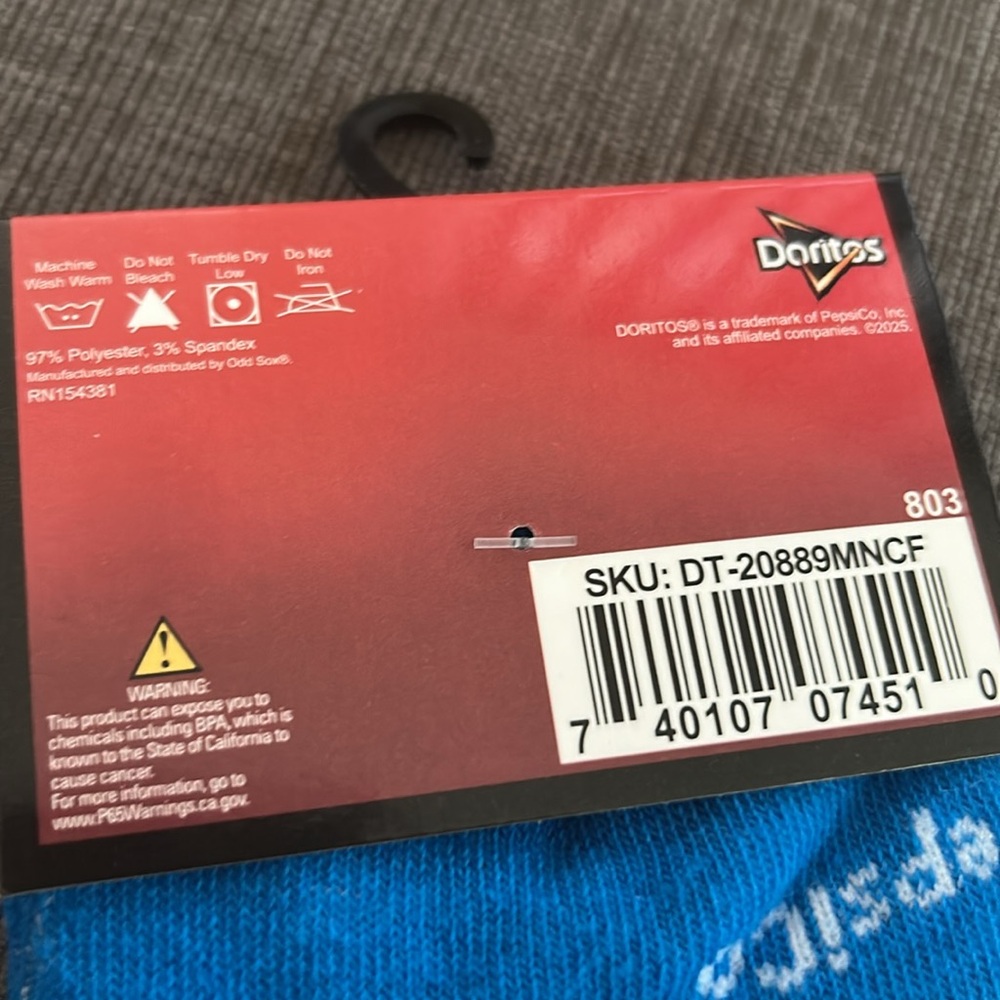 Doritos Cool Ranch Crew Socks OS (shoe size 6-12) NEW - Picture 4 of 4
